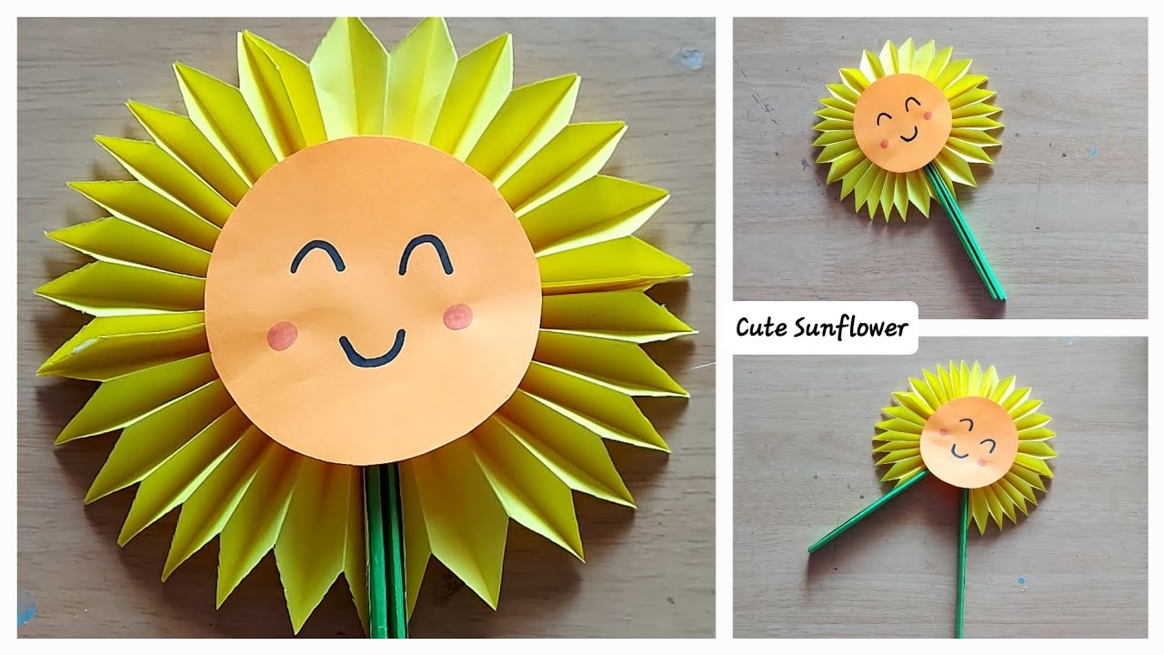 Easy diy cute sunflower|How to make cute sunflower paper crafts. 