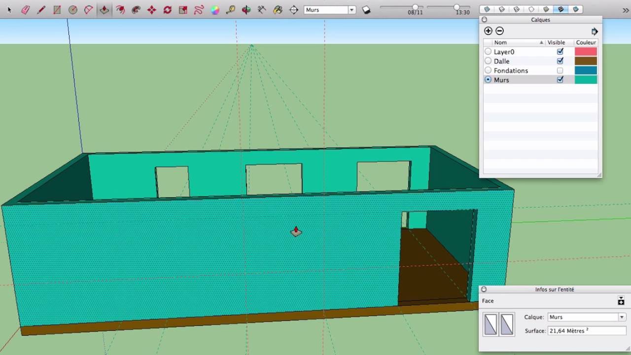 Tutorial Sketchup : dessiner sa maison N°1 : fondations et murs