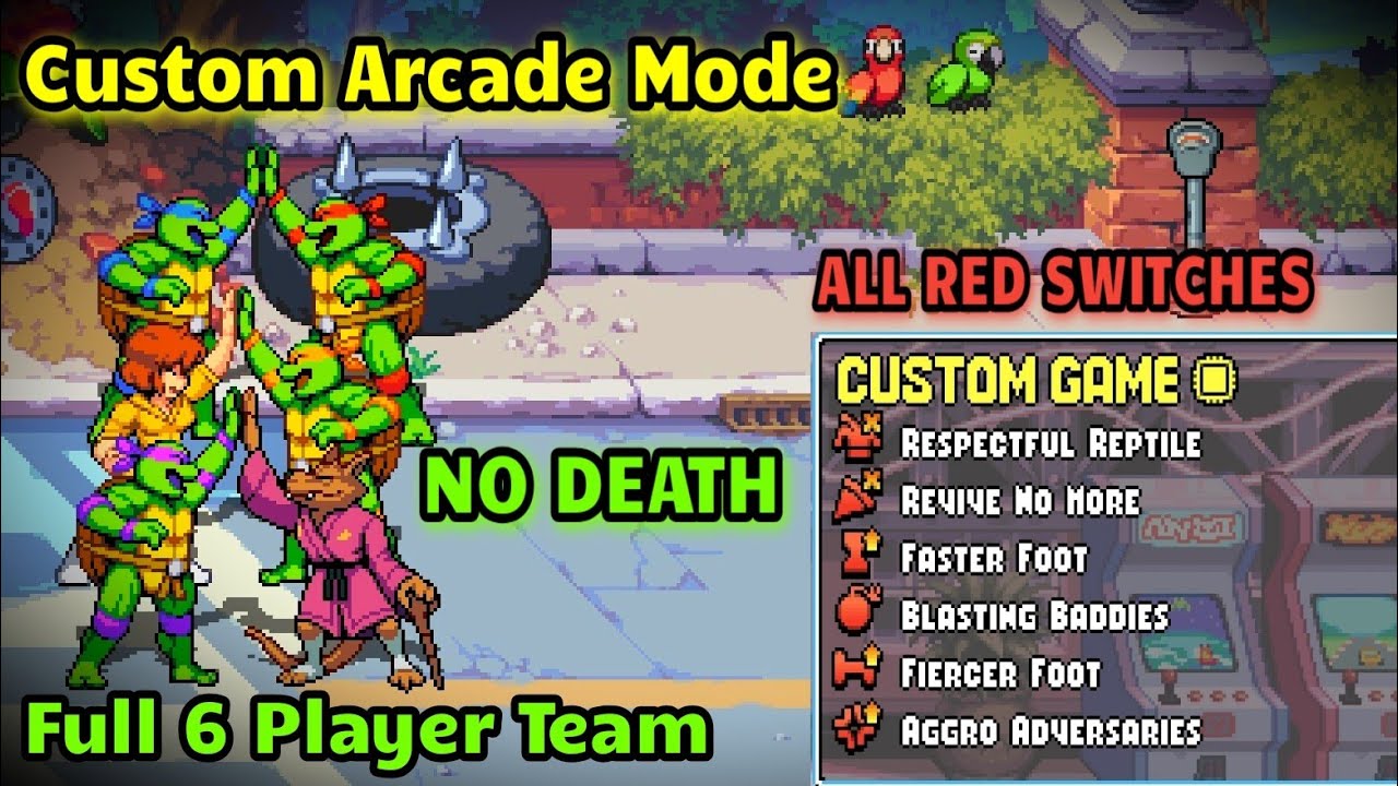 6 Player Co-op NO DEATH Arcade [All Red Switches] - TMNT: Shredder's Revenge