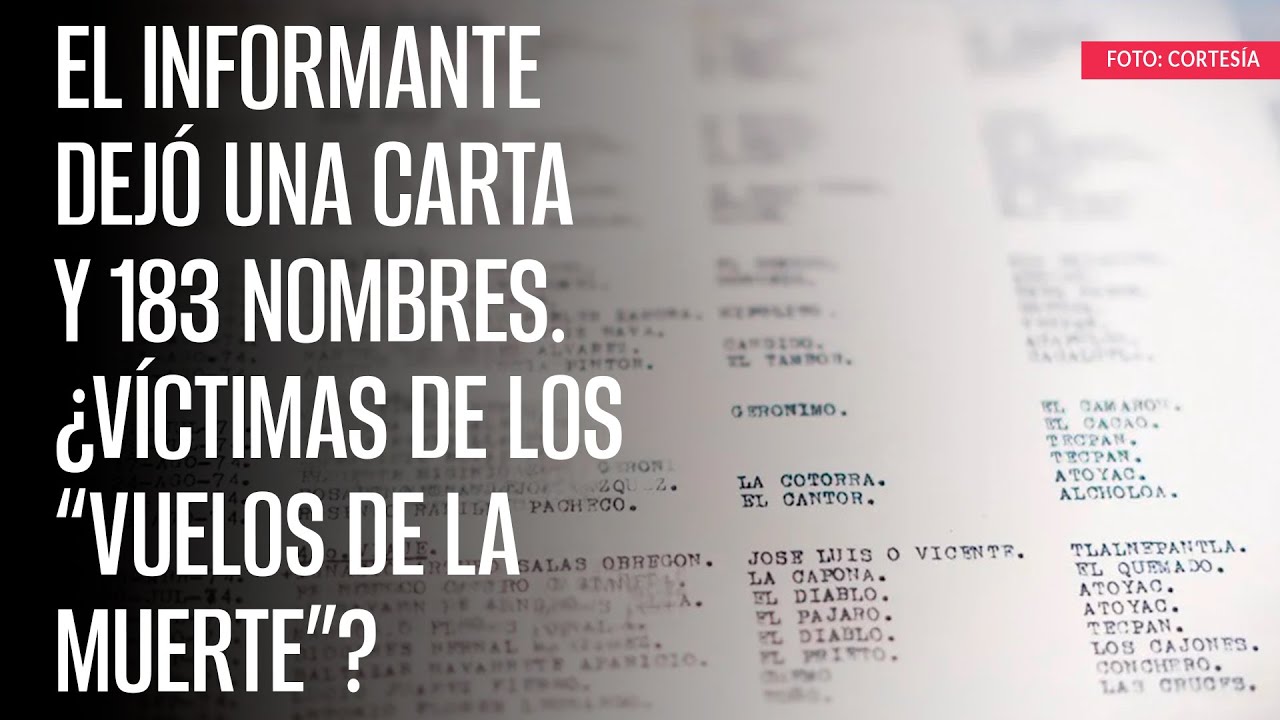 El informante dejó una carta y 183 nombres. ¿Víctimas de los “vuelos de la muerte”?