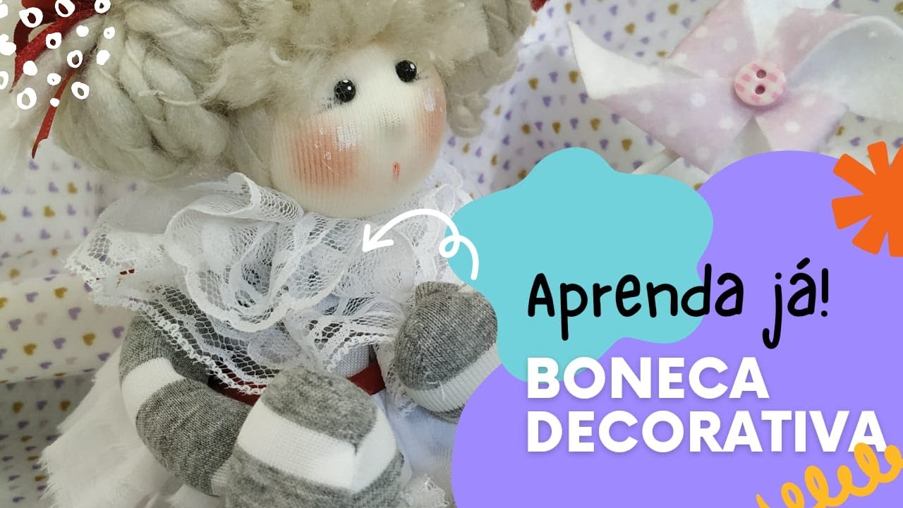 Como fazer boneca decorativa  usando bolinha de isopor