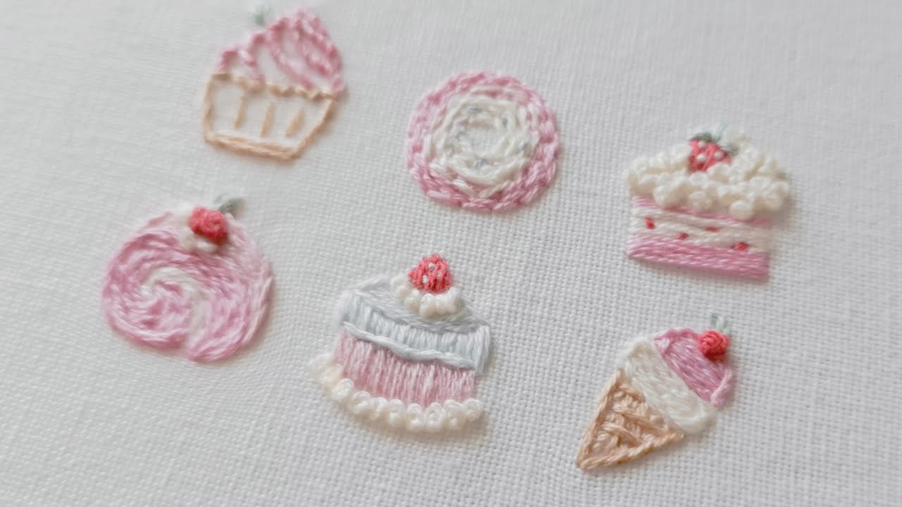 6 mini-desserts embroidery｜刺繡小甜點教程合集