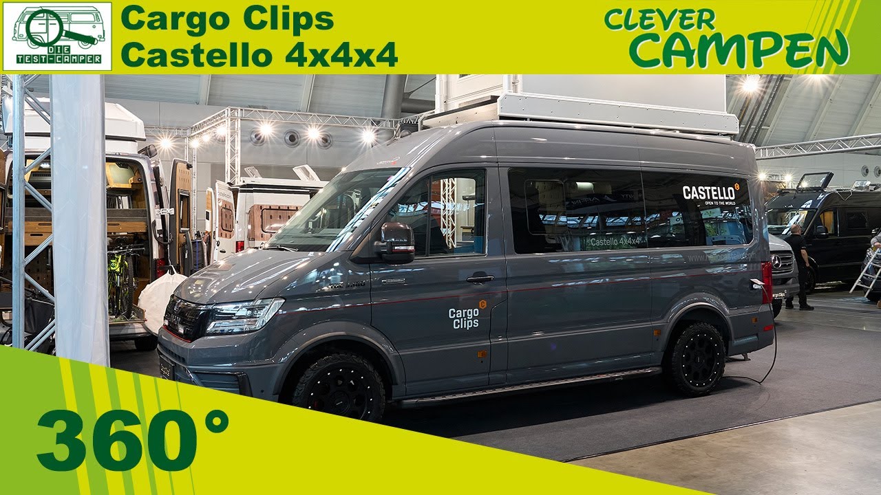 360 Grad im Cargo Clips Castello 4x4x4 - Zoomen im Vollbildmodus m&ouml;glich - Clever Campen