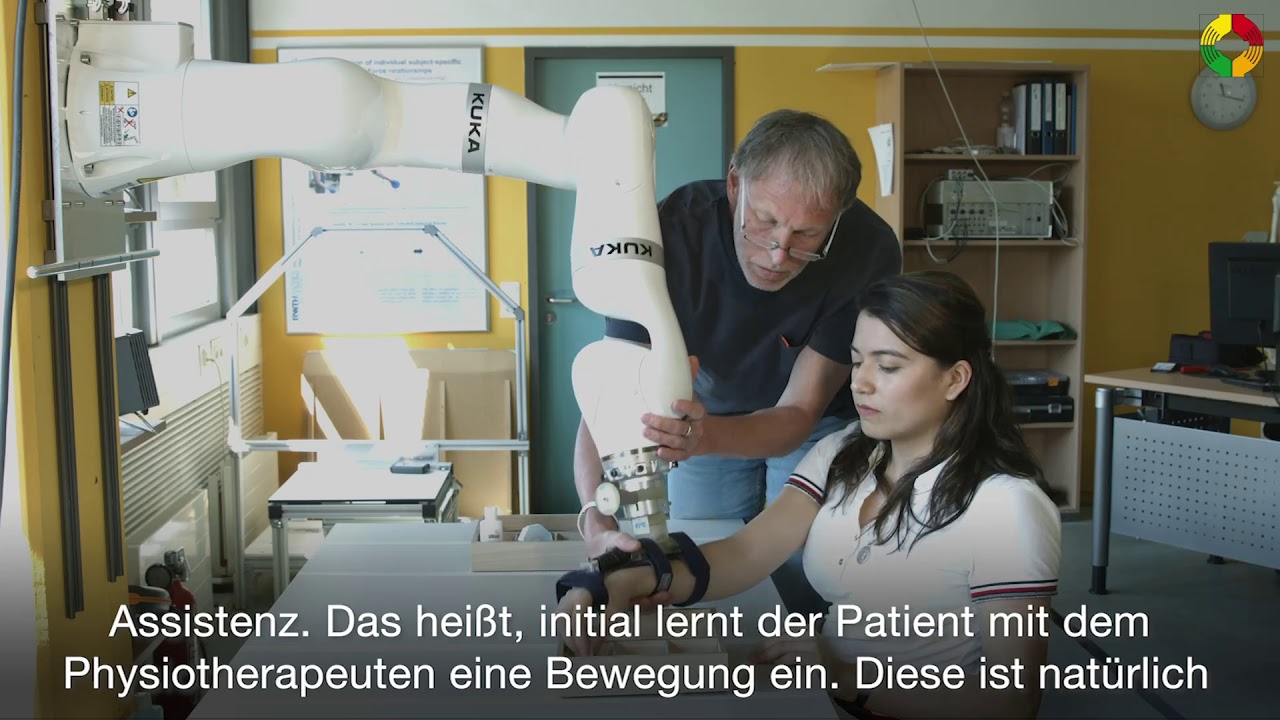 Therapiehelfer inRehaRob: Robotergestützte Rehabilitation nach einem Schlaganfall
