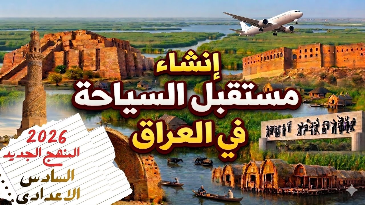 انشاء مستقبل السياحة في العراق _ السادس الاعدادي _ المنهج الجديد 2026 _ انشاء الوحدة الخامسة