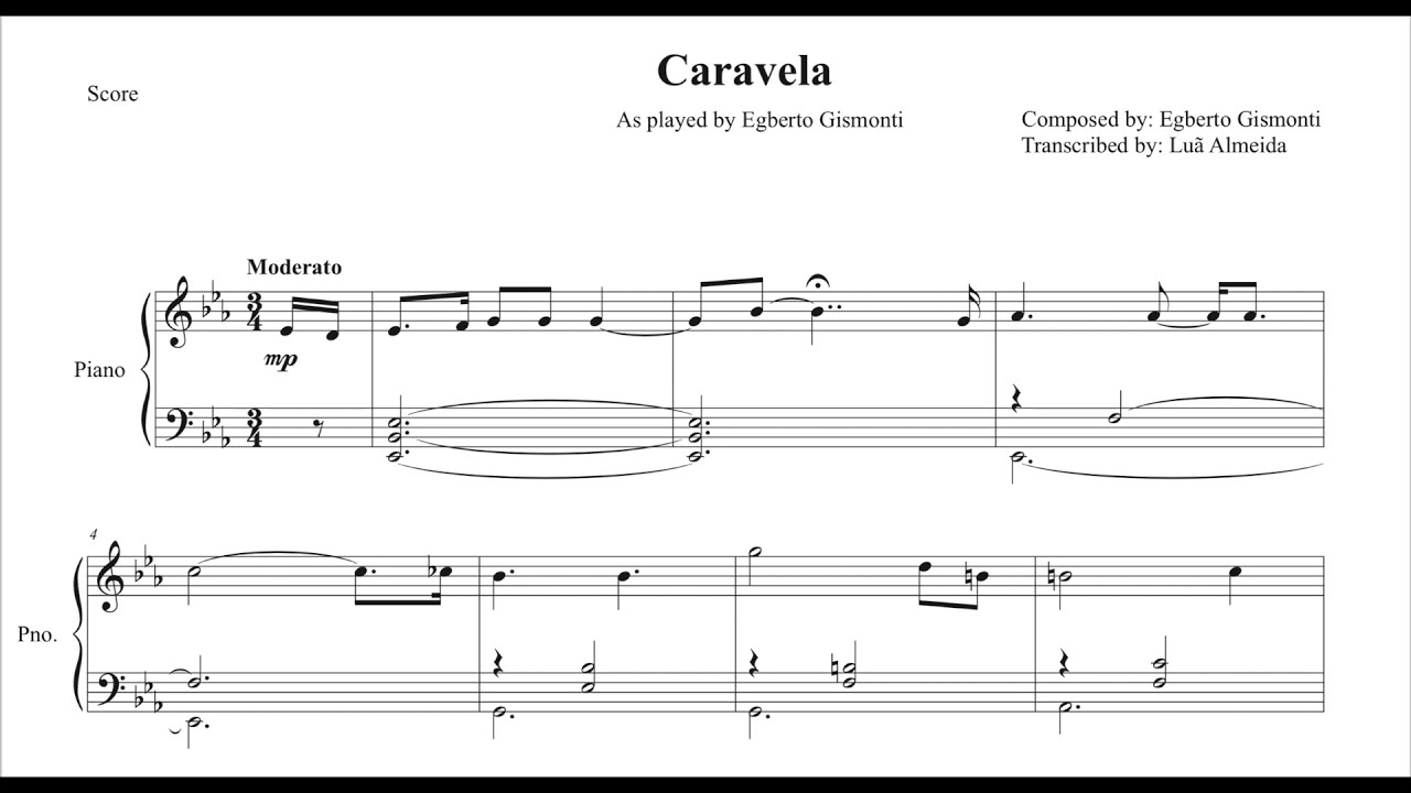 Egberto Gismonti - Caravela (piano transcription)