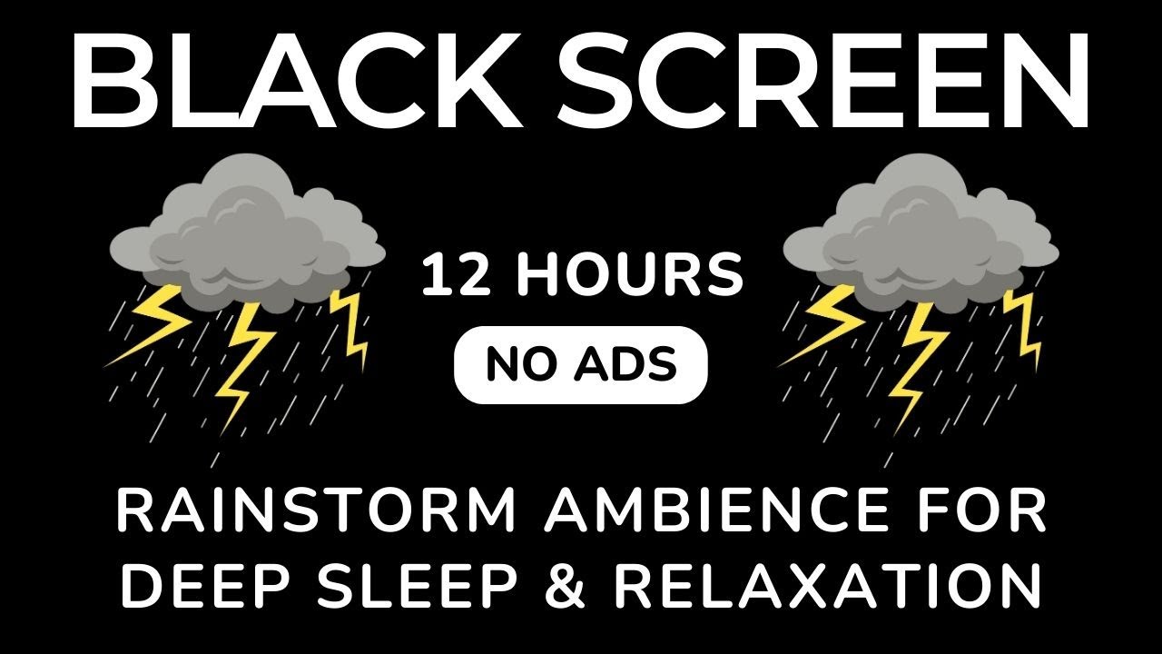🔴 Heavy Rain and Thunder Sounds for Sleeping - Insomnia Relief Storm Sounds | Black Screen