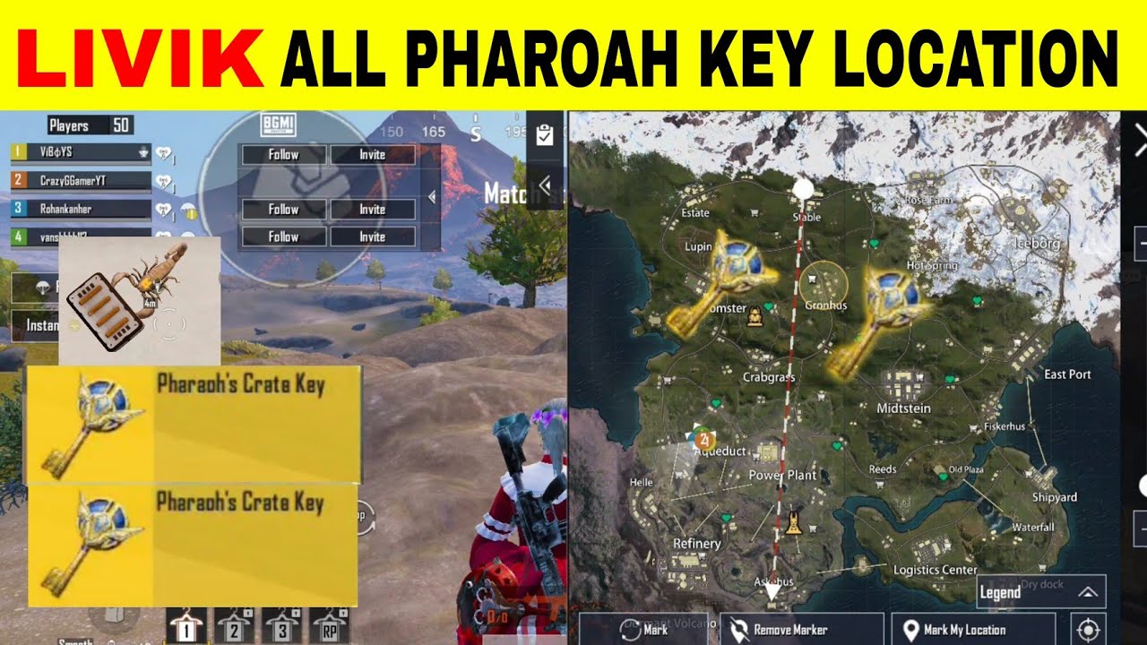 All Pharoah Key Location In Livik Map | Livik Map Pharaoh Key Location