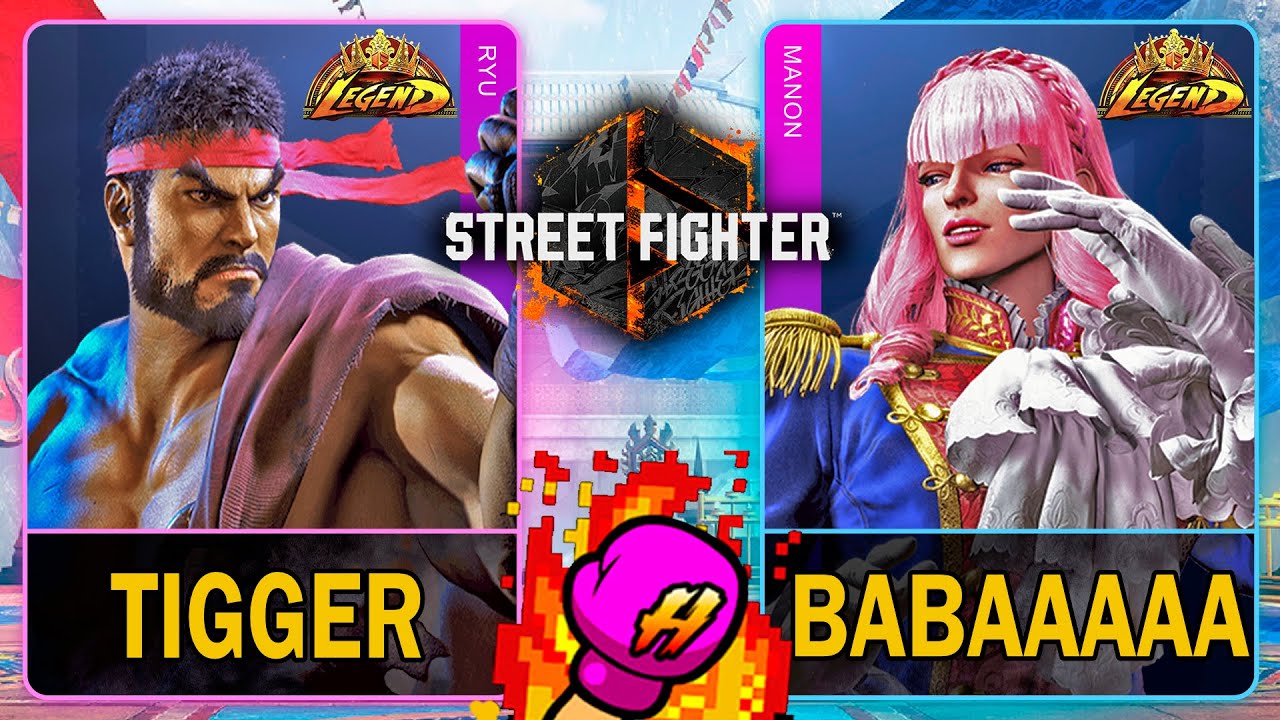 SF6 Tigger (RYU) VS Babaaaaa (MANON)🥊Street Fighter 6🥊スト6🥊4K 60ᶠᵖˢ