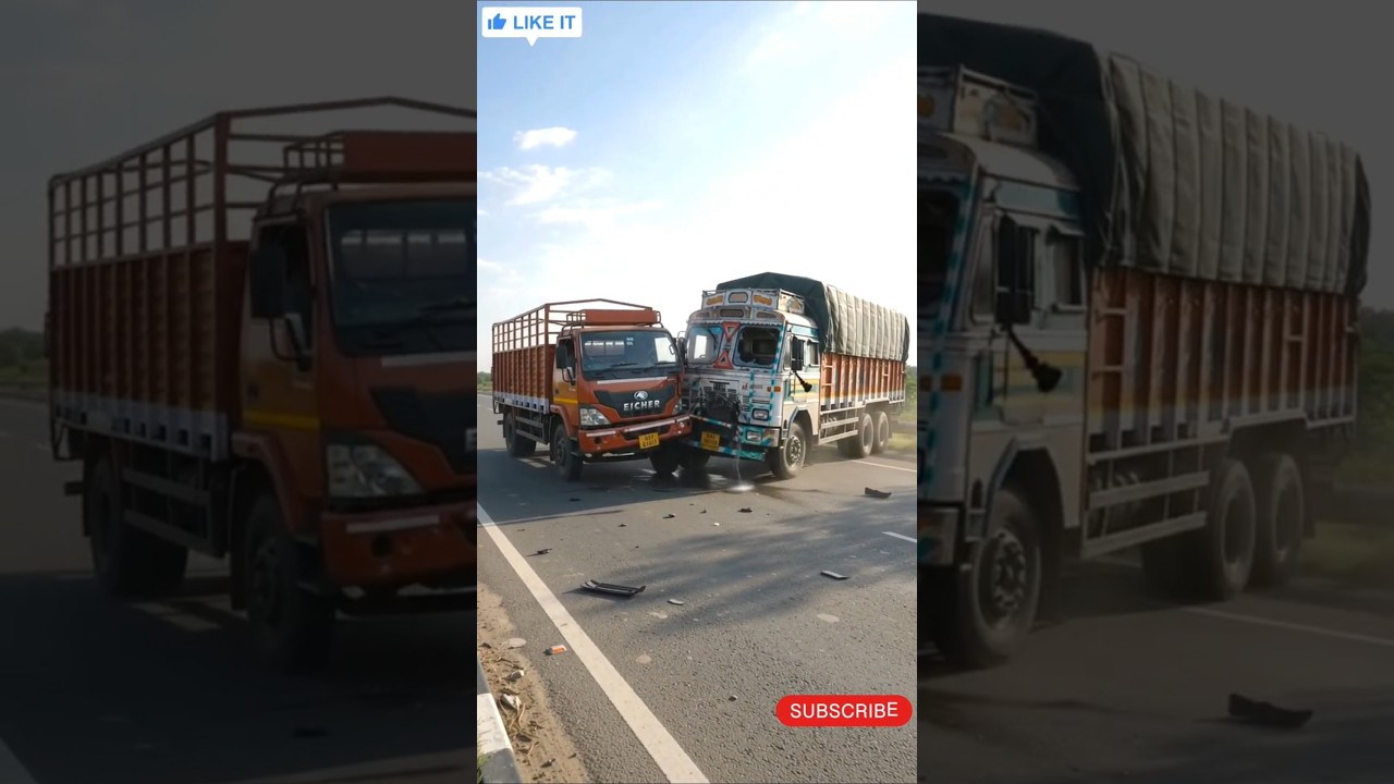 Heavy Truck 🔥 Direct Highway Collision 😱 #shorts #truckaccident #accident #viral
