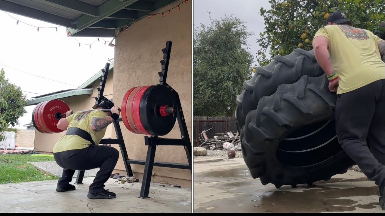Squatting and Flipping Monster Tyres for a Leg Pump!