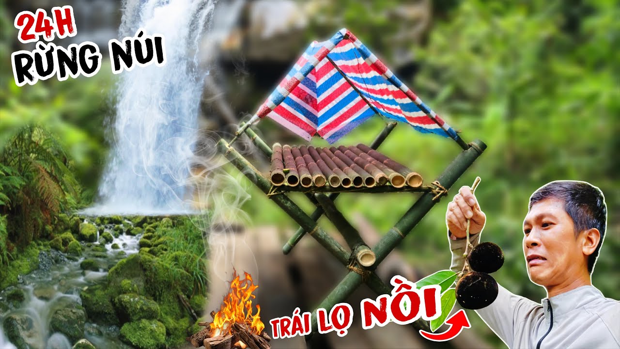 24h Xây dựng nơi trú ẩn sinh tồn trong rừng mưa nhiệt đới | Survive Alone in the Rainforest