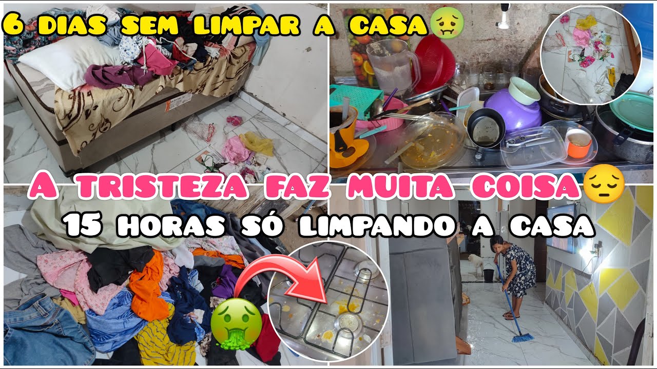 FAXINA COMPLETA NA CASA TODA | A TRISTEZA TOMOU CONTA😔| 15HORAS DE FAXINA PESADA | LAVEI MUITA ROUPA