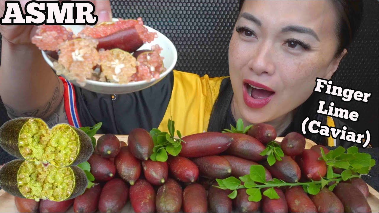ASMR FULL FACE *FINGER LIME (RELAXING EATING SOUNDS) LIGHT WHISPERS | SAS-ASMR