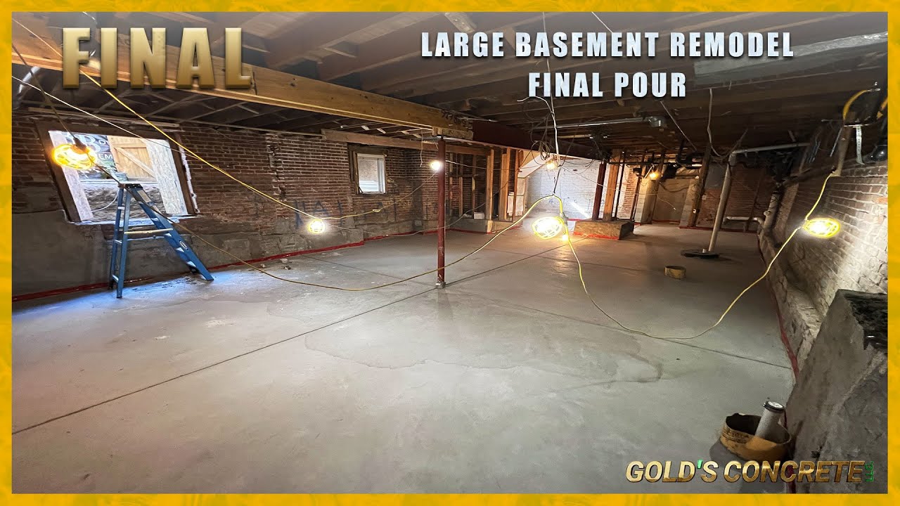 Pouring the Floor on our Large 1900's Basement Digout - Time-lapse