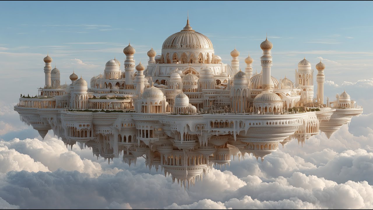Celestial Crown Palace Above the Clouds | ASMR AI Architecture | Luxury Mansion Tour