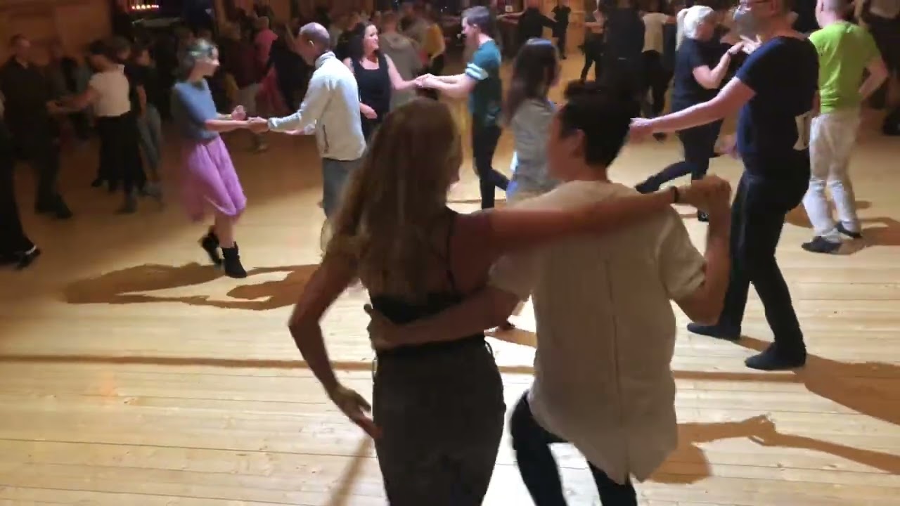 Wee Tze Yi and Sonya Dessureault social dancing at Rock The Barn, Sweden