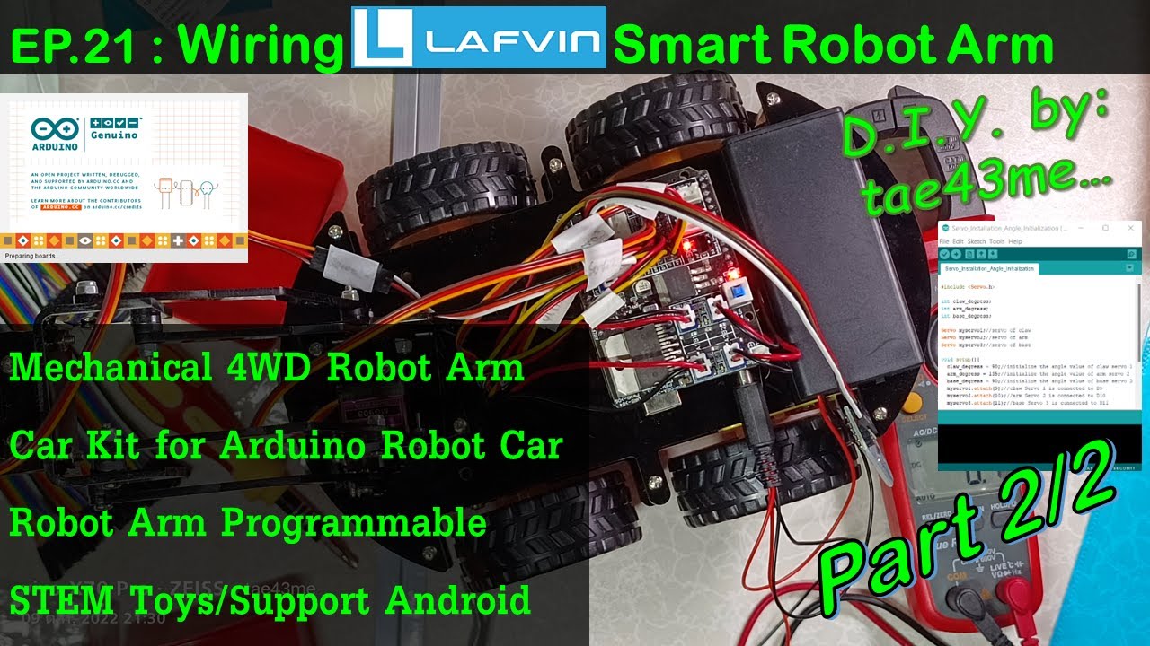 D.I.Y. by : tae43me EP.21 LAFVIN Smart Robot Arm Car Assembly  Part 2/2 Wiring
