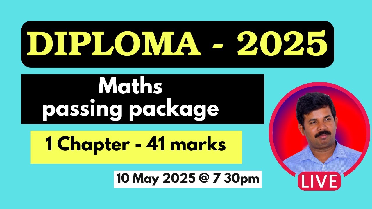 Live 07 || Diploma  Maths passing Package || 1 chapter 40 marks