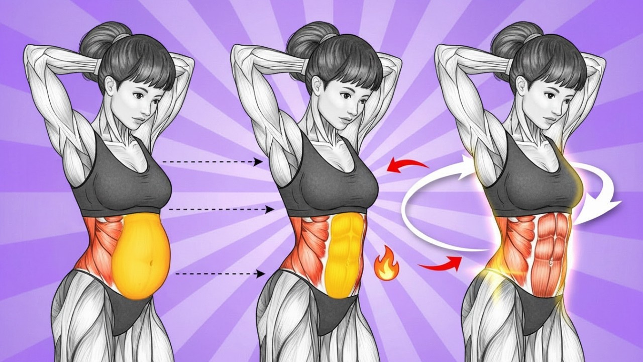 🔥 Standing Abs Workout to Melt Hanging Belly Fat & Sculpt a Flat Stomach + Slim Waist Fast ✅