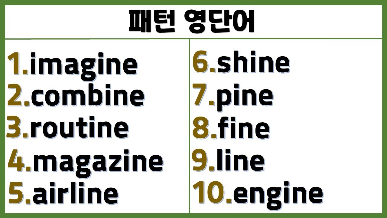 패턴으로 배우는 영단어 (25일 째) / 영단어도 패턴이 있어요