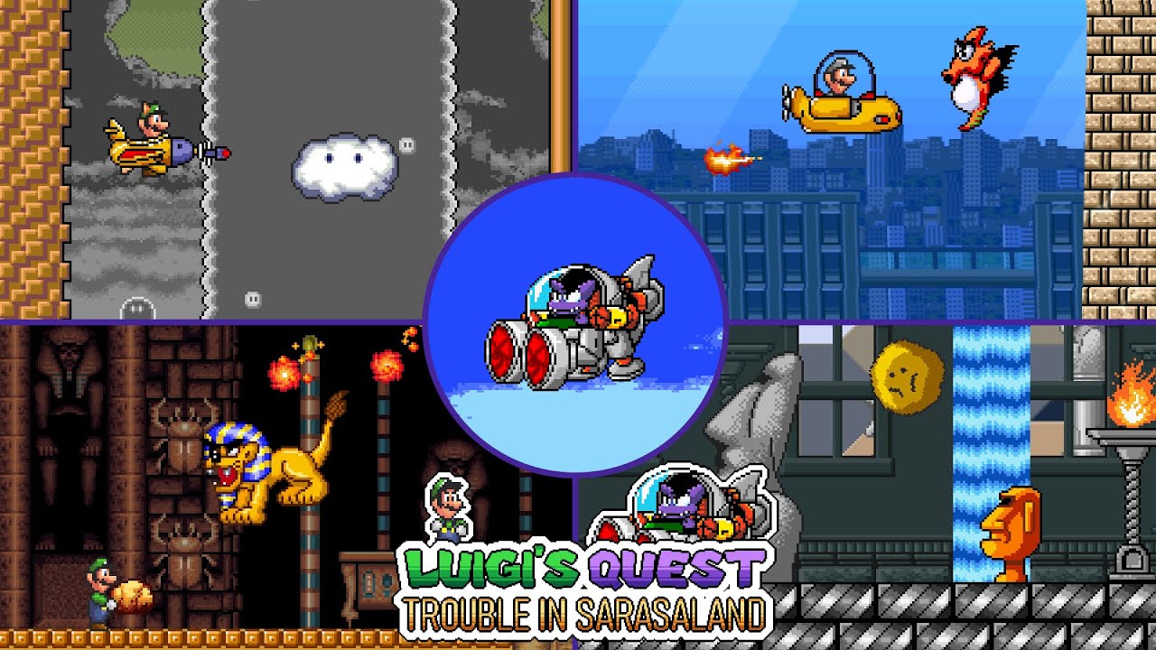 SMBX: Luigi's Quest - Trouble in Sarasaland All Bosses + Cutscenes