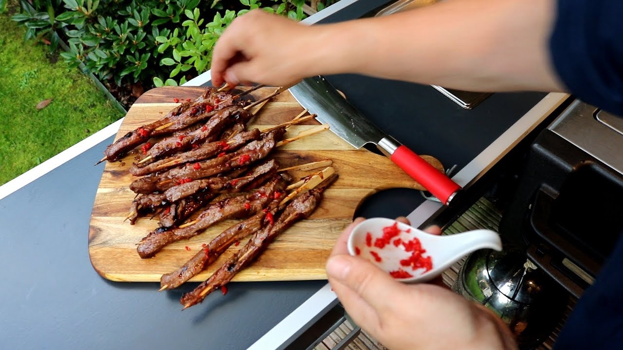Spicy Flanksteak-Spieße