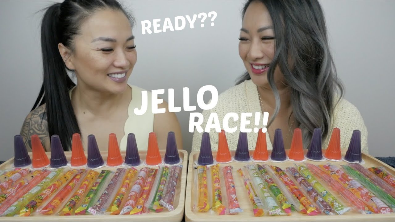 JELLO RACE CHALLENGE Pt 2. Mukbang With Sister | N.E Let's Eat