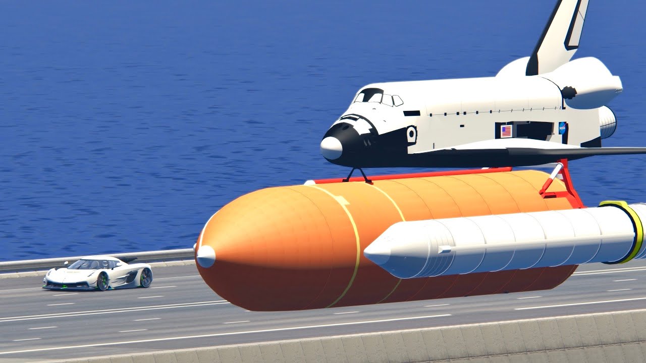 Koenigsegg Jesko Absolut vs NASA Space Shuttle - Drag Race 20 KM