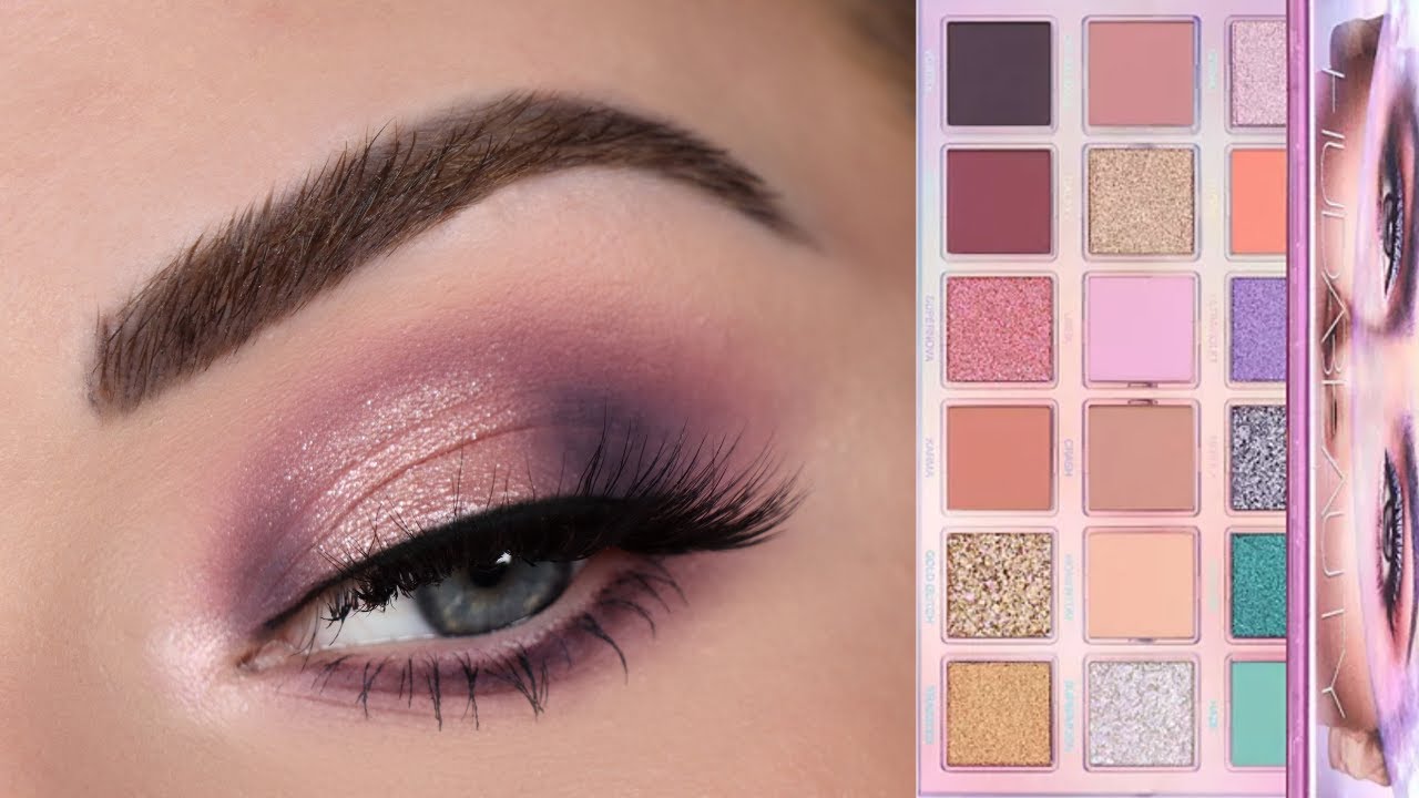 Huda Beauty Mercury Retrograde | Урок по нанесению теней для век Soft Pink Halo