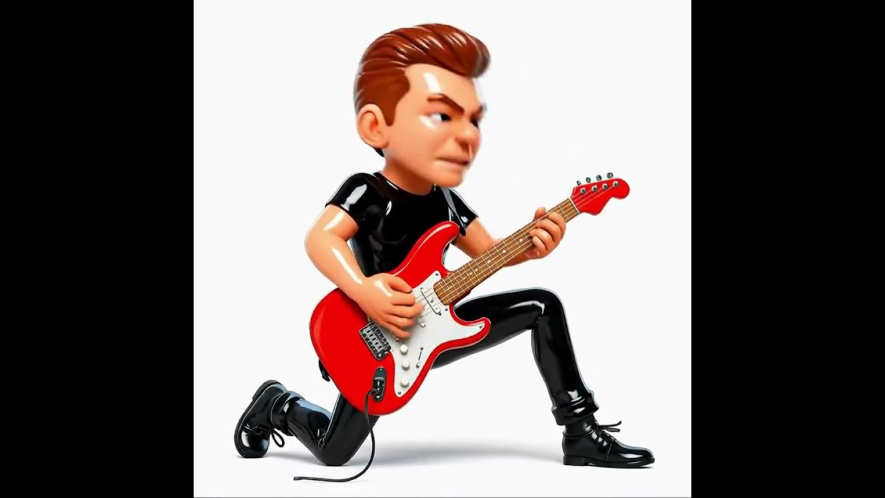 Cartoon Guitarist Animation | Free Music Stock Video for Editors