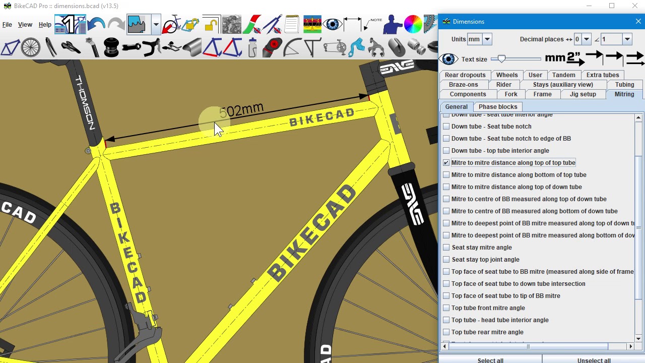 Minimum tube length in BikeCAD Pro