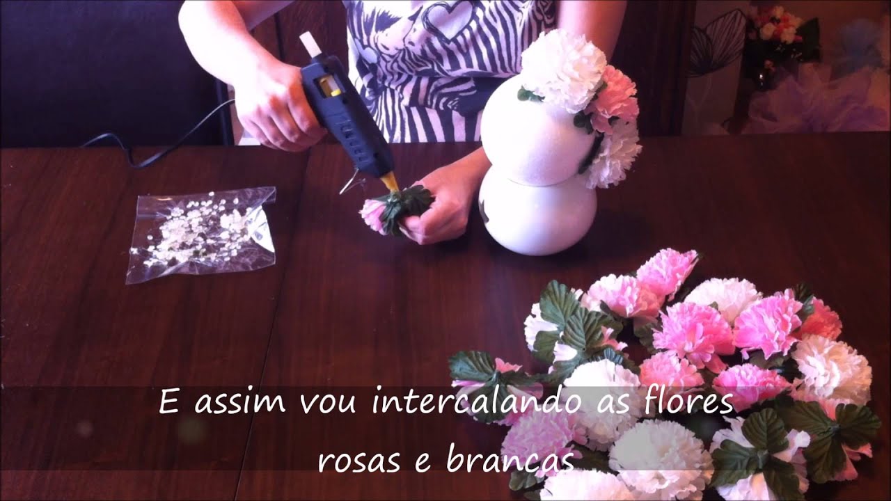 DIY Bouquet de flores com bola de isopor