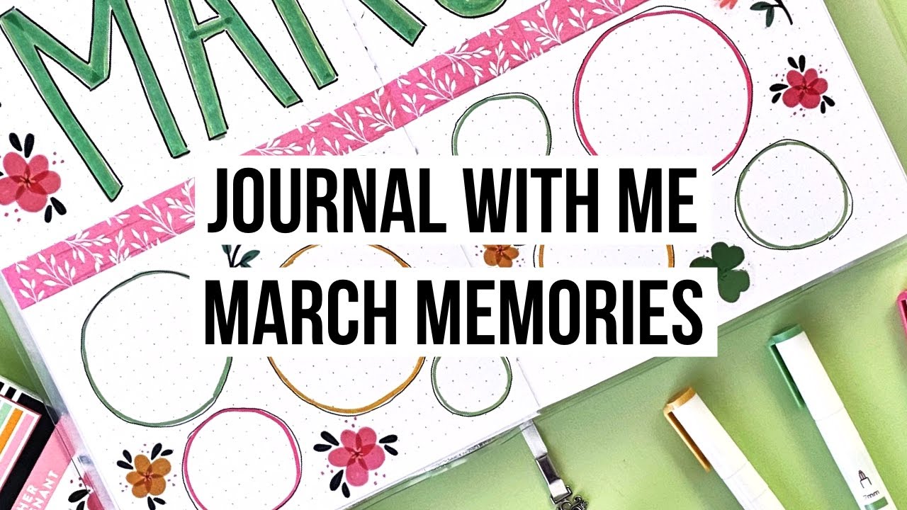 Journal With Me | March 2021 Memory Page in my Archer & Olive Bullet Journal | Memory Keeping