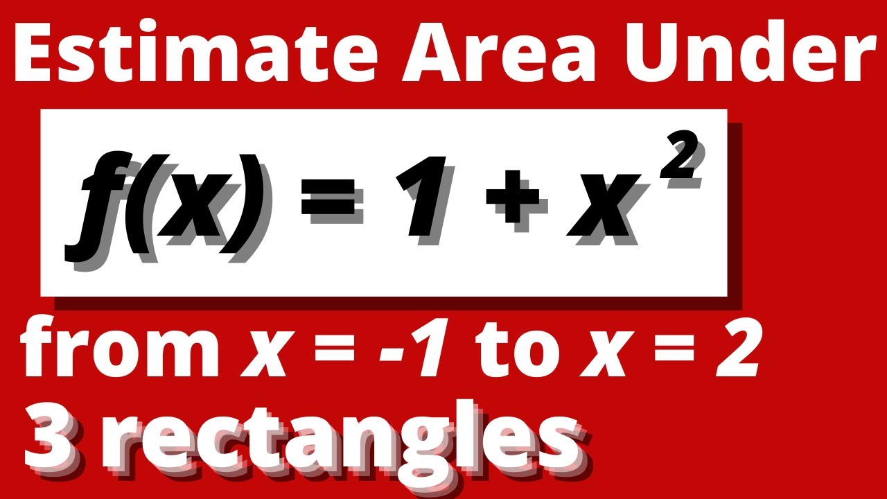 MIDPOINT RULE | Estimate the area under the graph f(x)=1+x^2 from x=-1 to x=2 with three rectangles