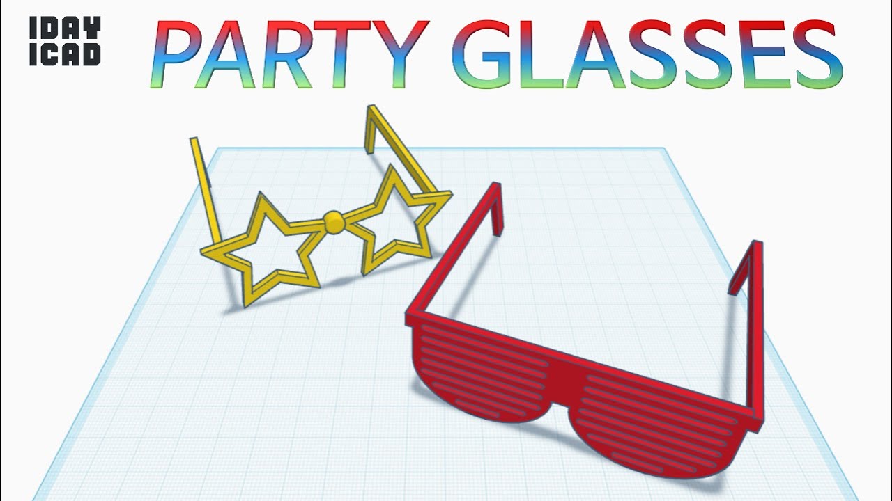 [1DAY_1CAD] PARTY GLASSES (Tinkercad : Design / Project / Education)