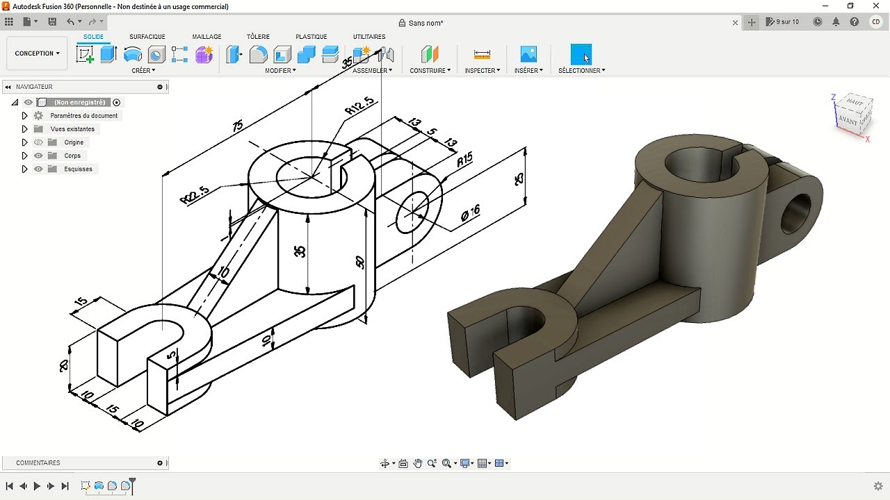 Modéliser une pièce simple sur Fusion 360