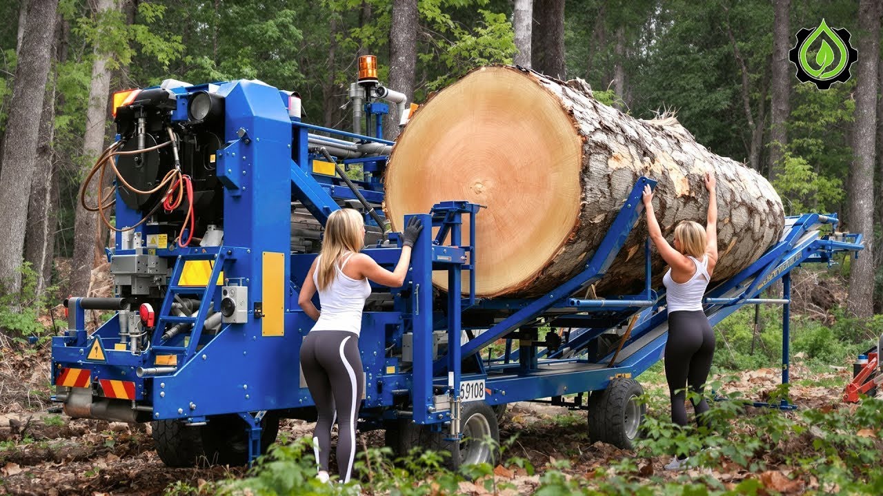 Fastest Biggest Firewood Processing Machine | Dangerous Big Chainsaw Cutting Tree machines #26