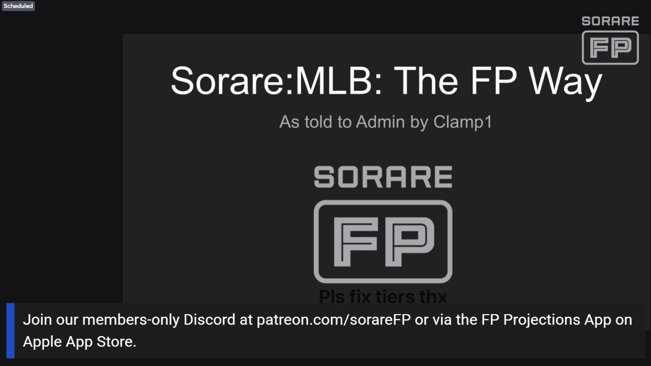 Sorare FP: Live After Lock - Mondays 6PM Eastern