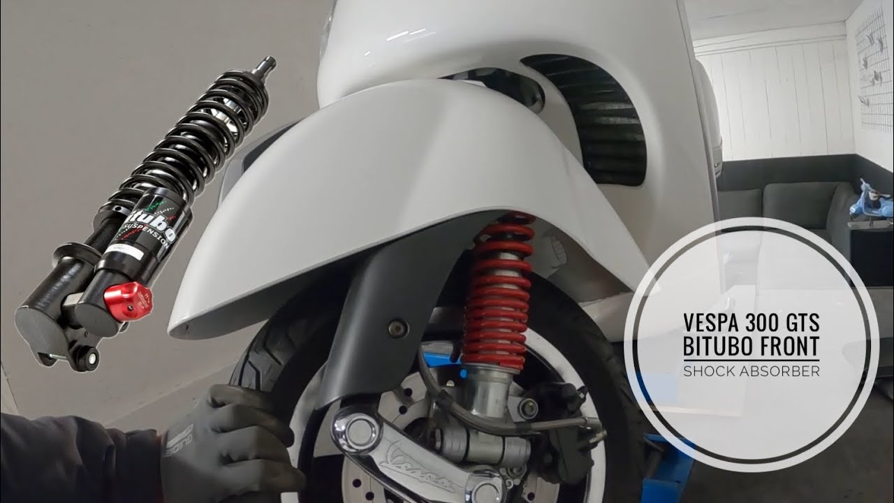 Как заменить передний амортизатор на Vespa 300 GTS