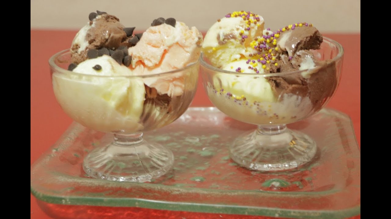 عمل ايس كريم سهل و سريع التحضير بثلاث نكهات مع طبخ ليلى glace