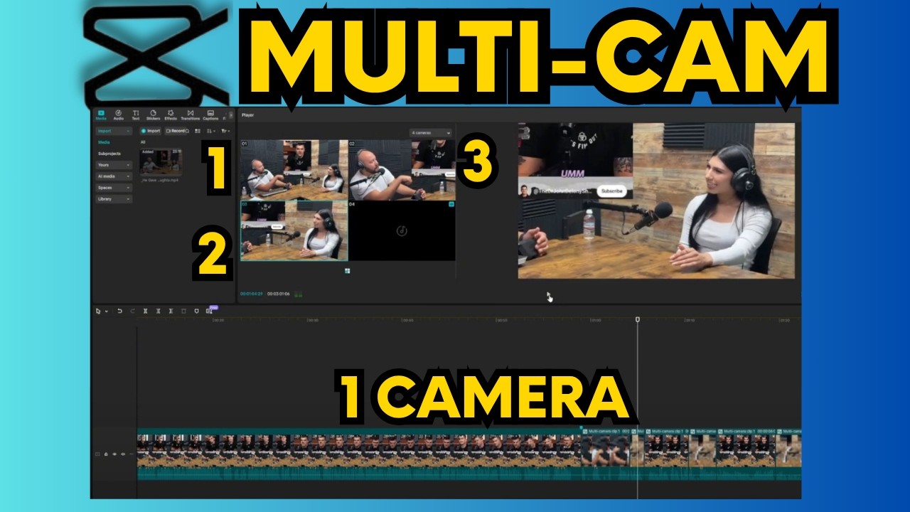 How To Use Capcut's Multi-Camera Editing Feature For Faster Video/ Podcast Editing!!!- Step By Step
