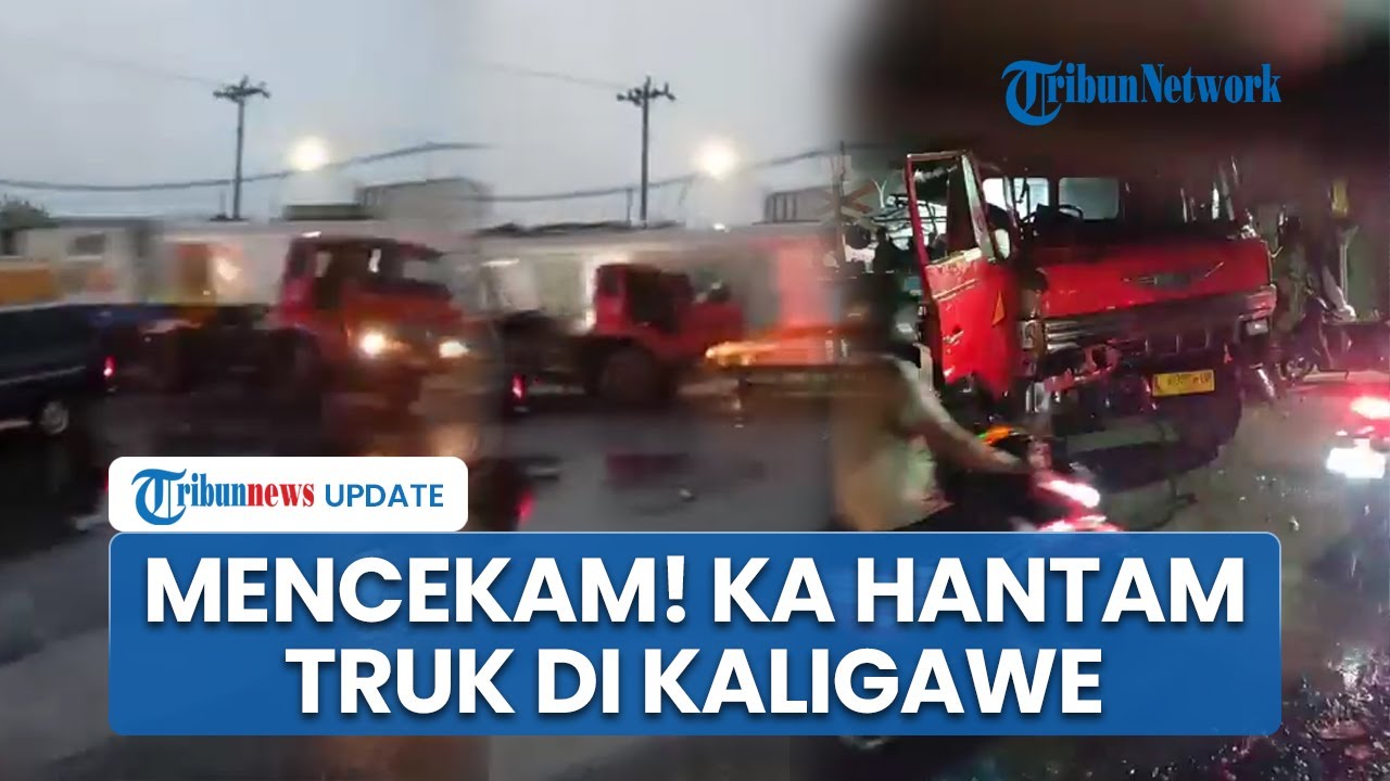 Kereta Api Harina Hantam Truk Trailer Tanpa Muatan di Kaligawe, Penumpang Bus Lari Terbirit-birit