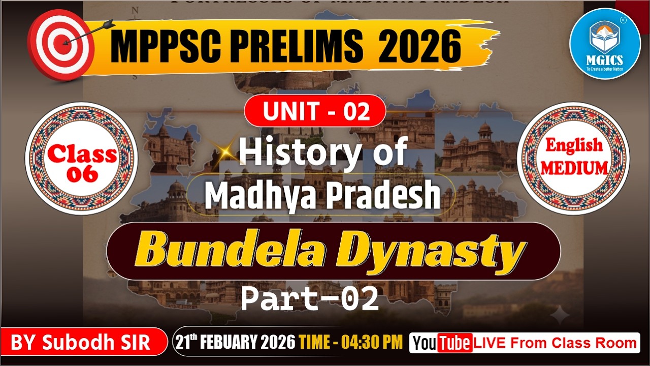📚✨ MPPSC Prelims 2026 ✨📚| Madhya Pradesh History :-  Bundela Bynasty Part-02 #mgics