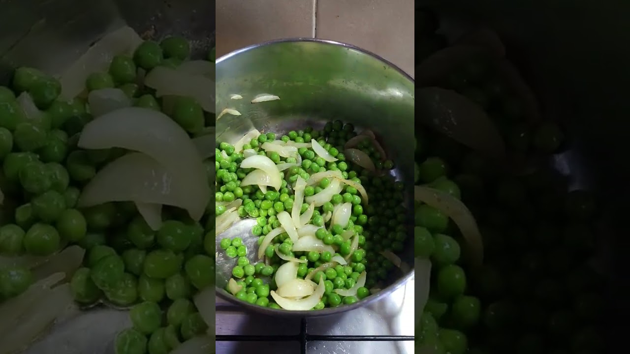 preparazione pasta e piselli