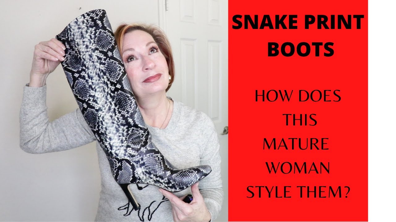 Snake Print Boots Fall 2020 |   How To Style Tall Snake Print Boots | Over 50