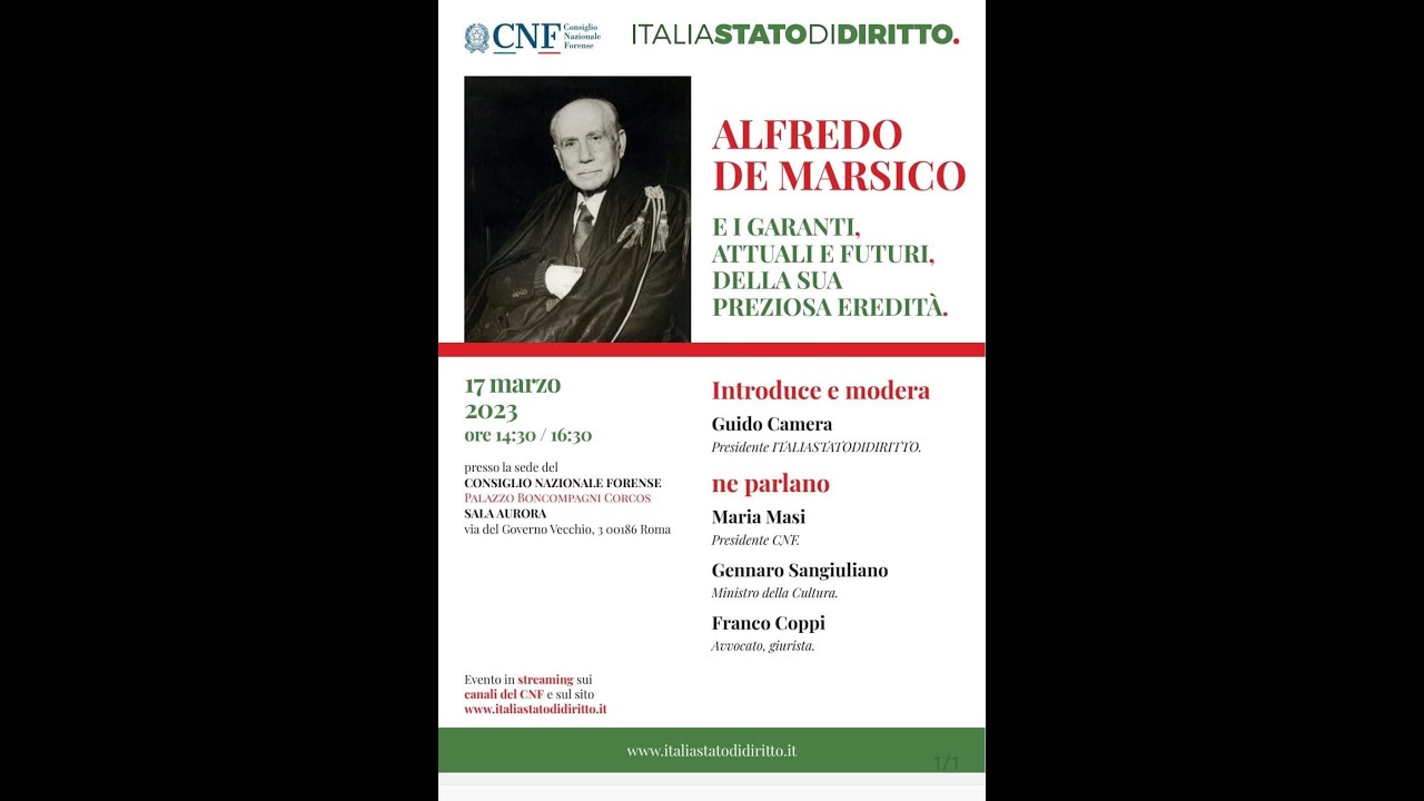 Alfredo De Marsico e i garanti, attuali e futuri, della sua preziosa eredità.