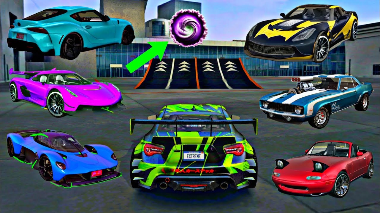 ALL Super Sport Cars Stunts Bridge Ramp Challenge // Extreme Car Driving Simulator // Who Will win? 