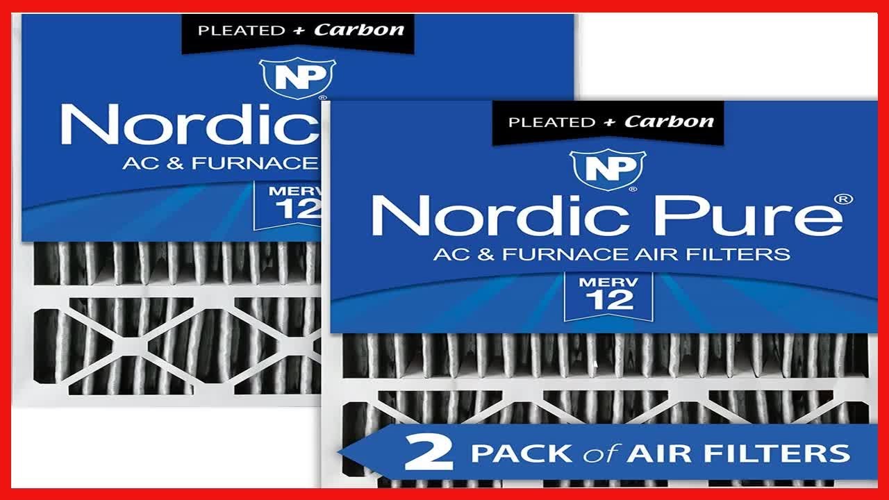 Nordic Pure 20x25x5 MERV 12 Pleated Plus Carbon Honeywell Replacement AC Furnace Air Filters 2 Pack