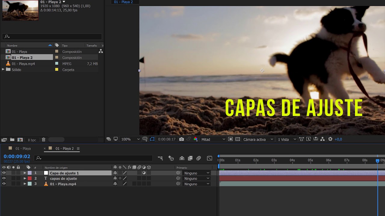 05.03 Capas de ajuste en After Effects